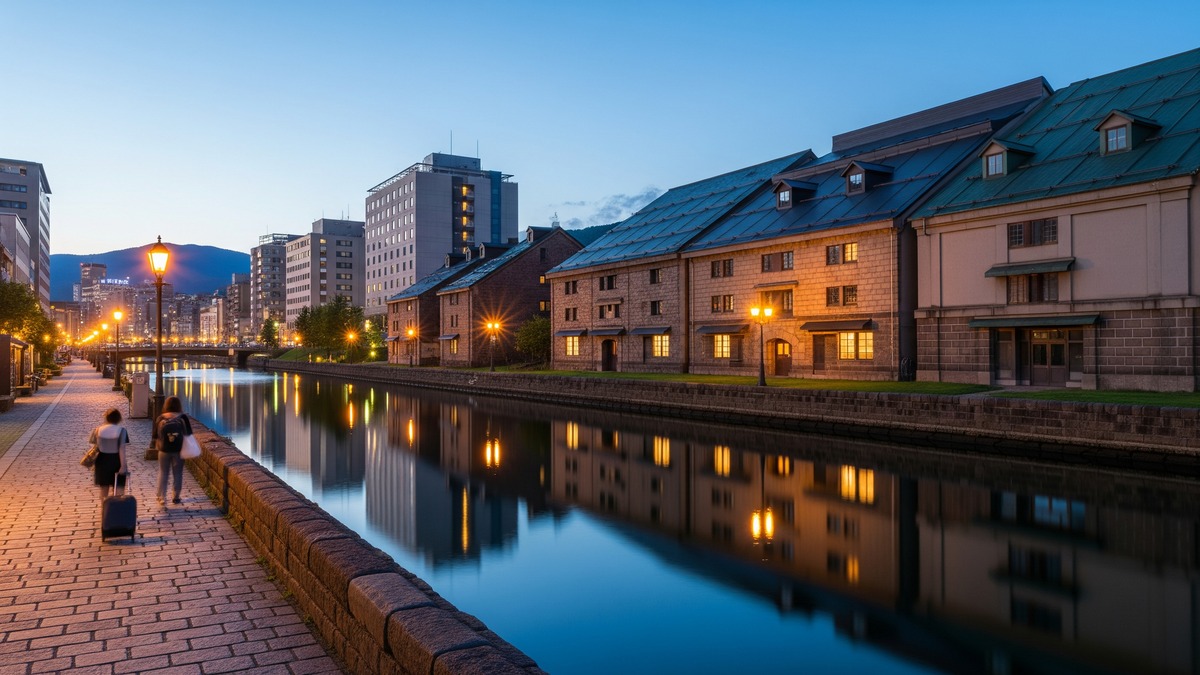 Hotel areas around Otaru Canal and Otaru Station